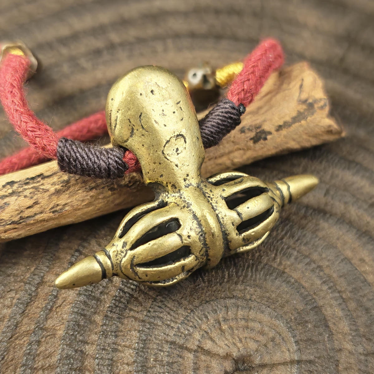 Citipati Skull Vajra Amulet Protective Chram Decades Old - 36×50mm