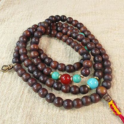 Authentic Old 9mm Bodhi Root Seed Necklace Mala