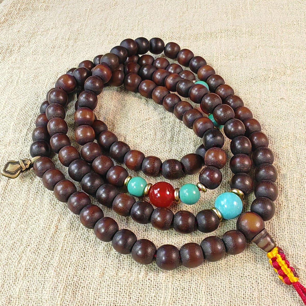 Authentic Old 9mm Bodhi Root Seed Necklace Mala