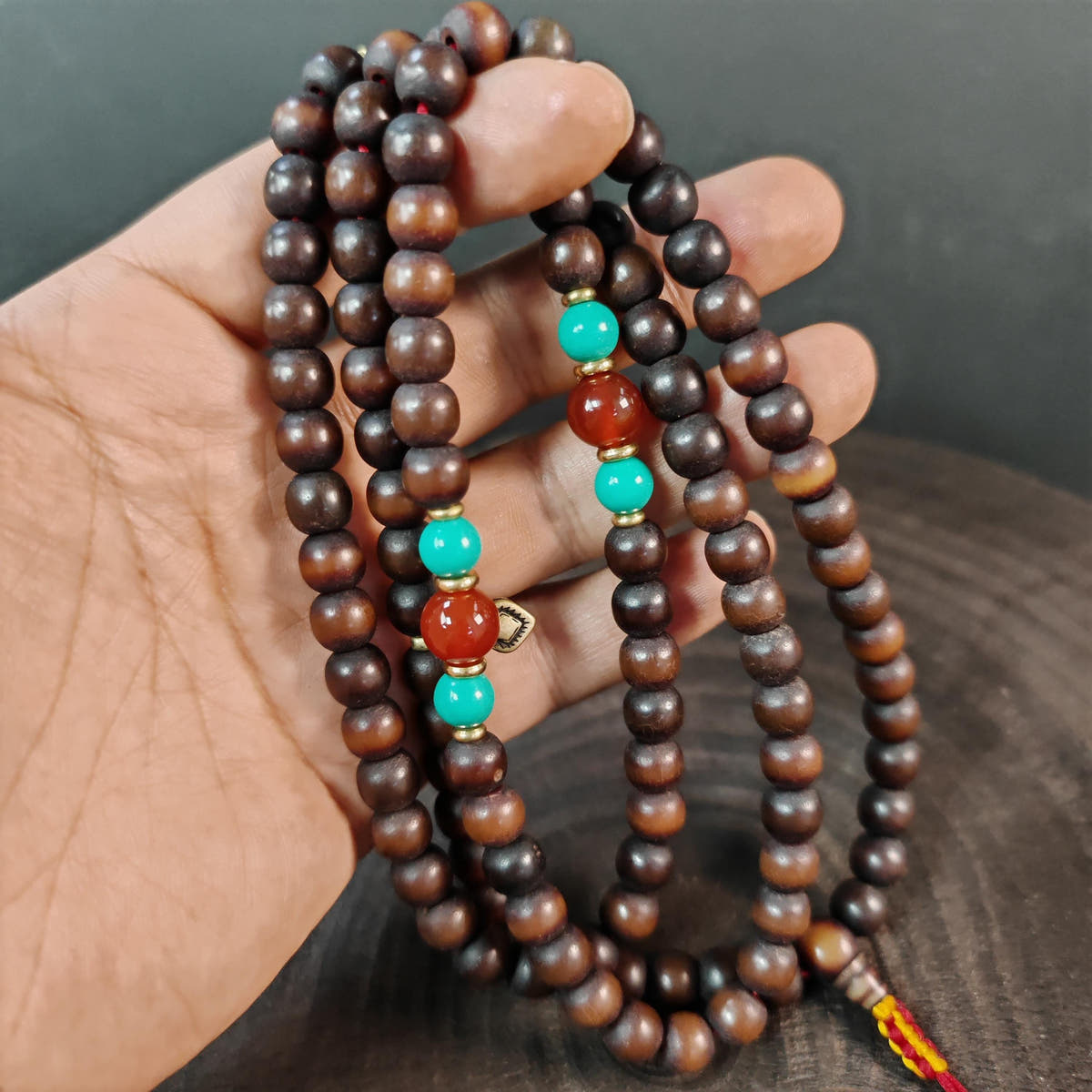 Authentic Old 9mm Bodhi Root Seed Necklace Mala
