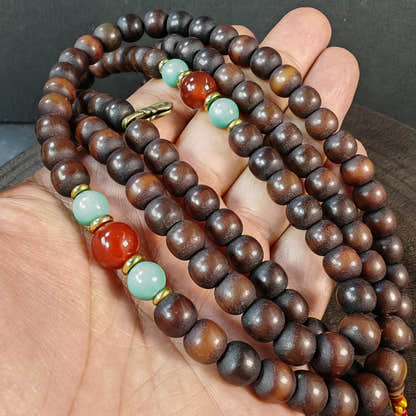 Authentic Old 9mm Bodhi Root Seed Necklace Mala