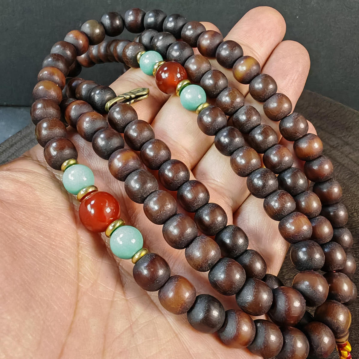Authentic Old 9mm Bodhi Root Seed Necklace Mala
