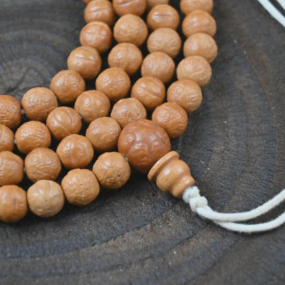 Handmade 9mm Phoenix Eye Bodhi Seed Mala Necklace