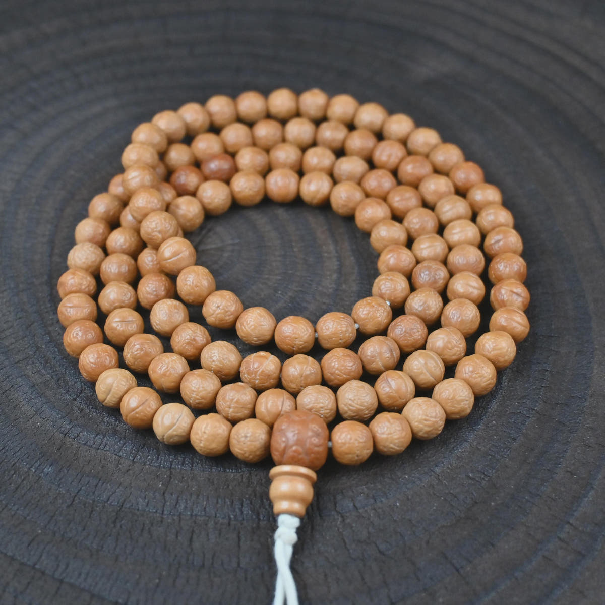 Handmade 9mm Phoenix Eye Bodhi Seed Mala Necklace