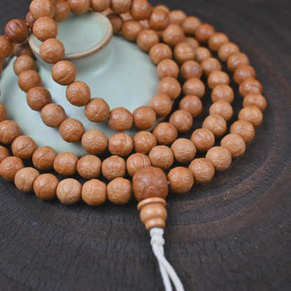 Handmade 9mm Phoenix Eye Bodhi Seed Mala Necklace