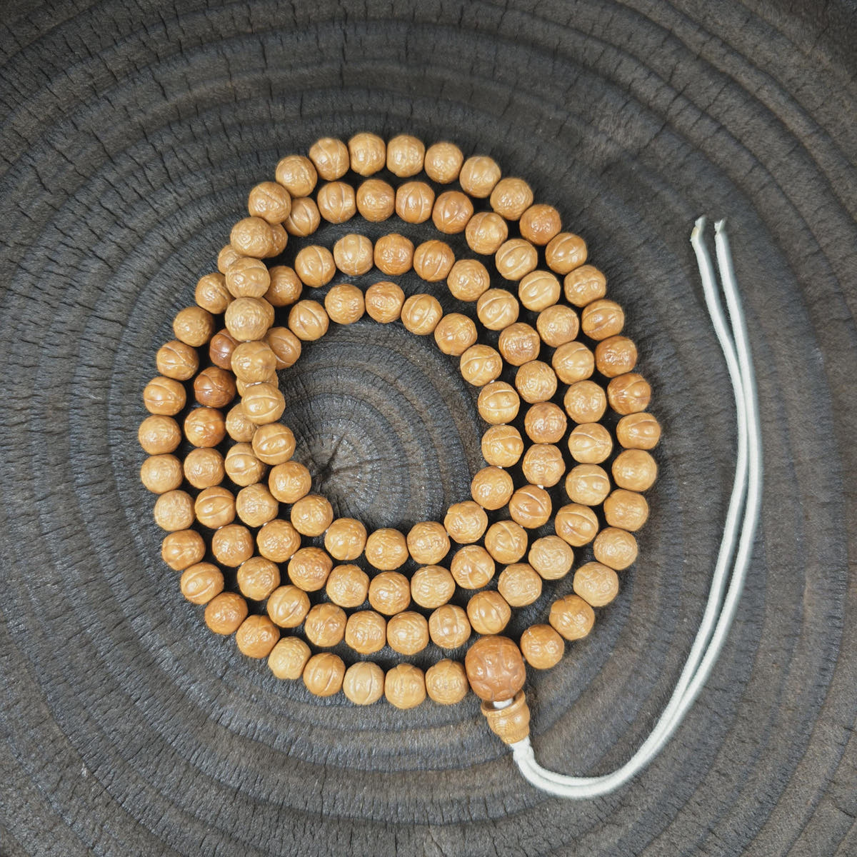 Handmade 9mm Phoenix Eye Bodhi Seed Mala Necklace