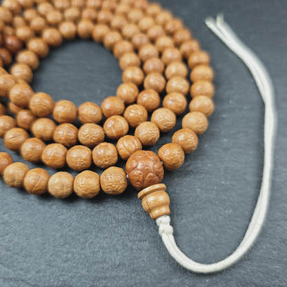 Handmade 9mm Phoenix Eye Bodhi Seed Mala Necklace