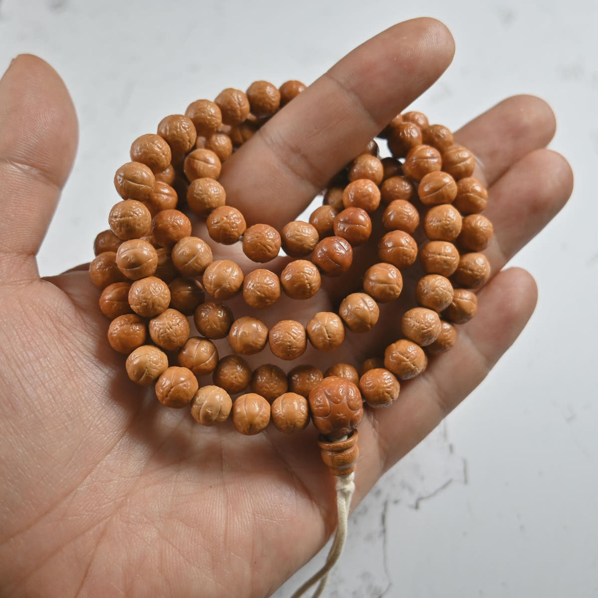 Handmade 9mm Phoenix Eye Bodhi Seed Mala Necklace