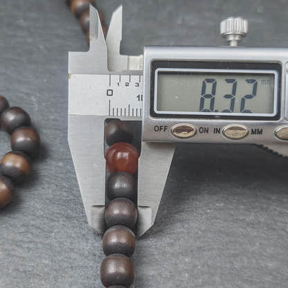Authentic Old 8mm Bodhi Root Seed Necklace Mala| Tibetan Rosary 108 Prayer Beads - 48cm Stretched