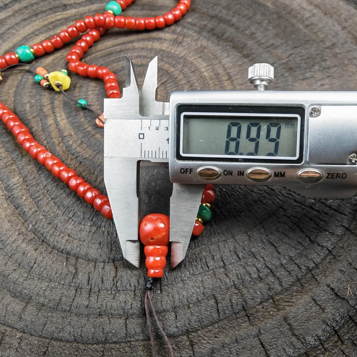 5mm Red Bamboo Coral Mala Necklace, 108 Tibetan Prayer Beads
