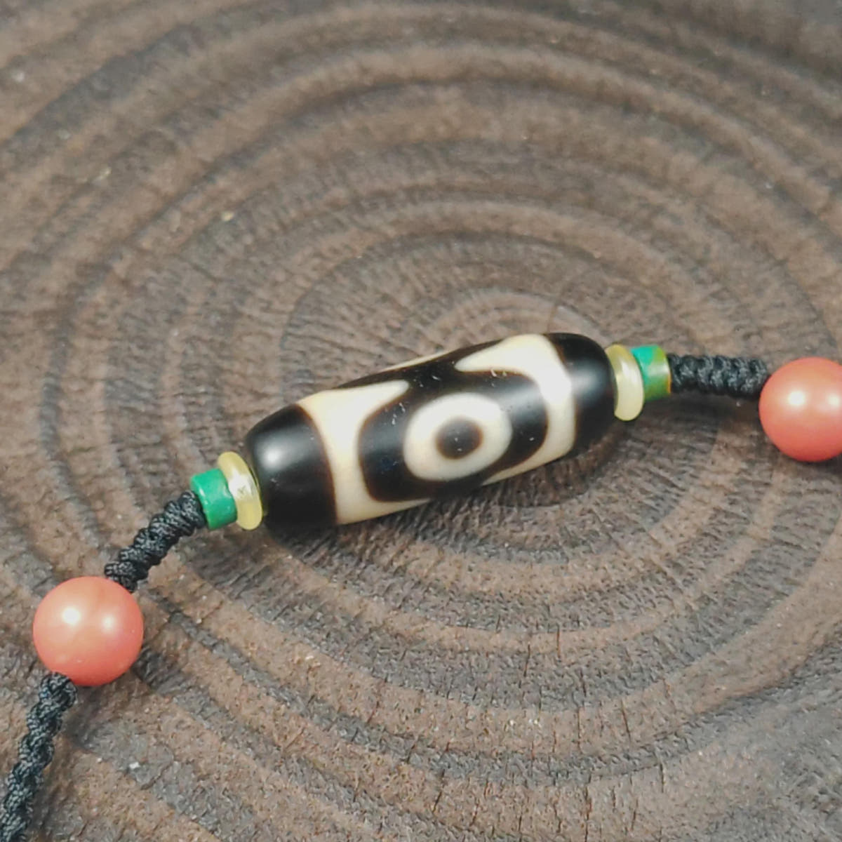 Authentic 3 Eyes Mandala Dzi Necklace | Tibetan Agate Protection Amulet