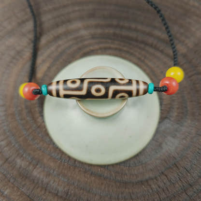 Authentic 9 Eyes Dzi Necklace | Tibetan Protection Amulet | 54*12mm