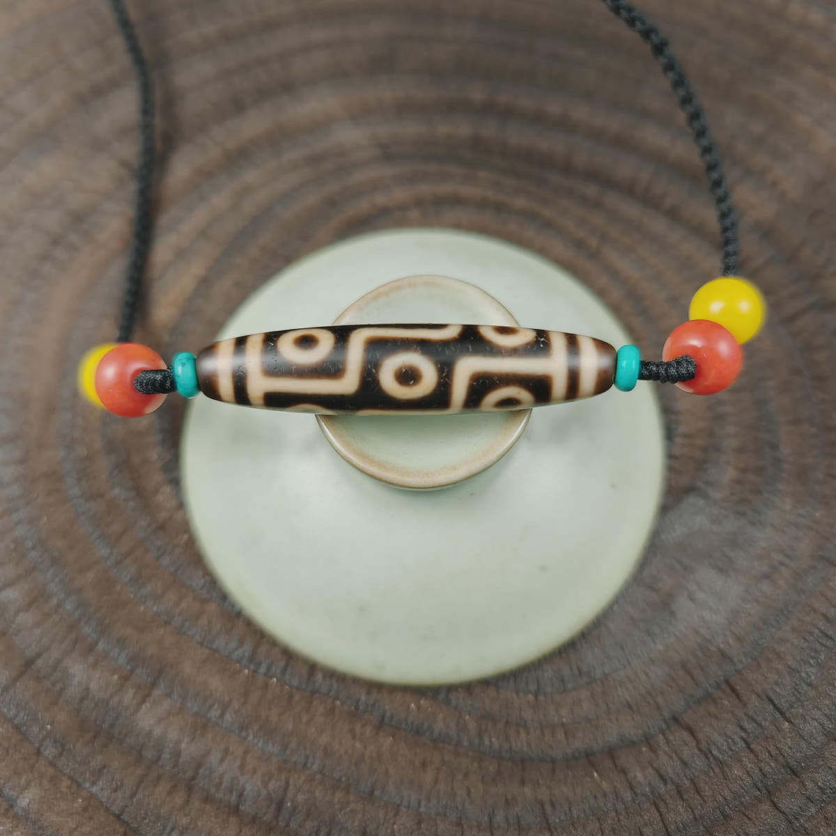 Authentic 9 Eyes Dzi Necklace | Tibetan Protection Amulet | 54*12mm