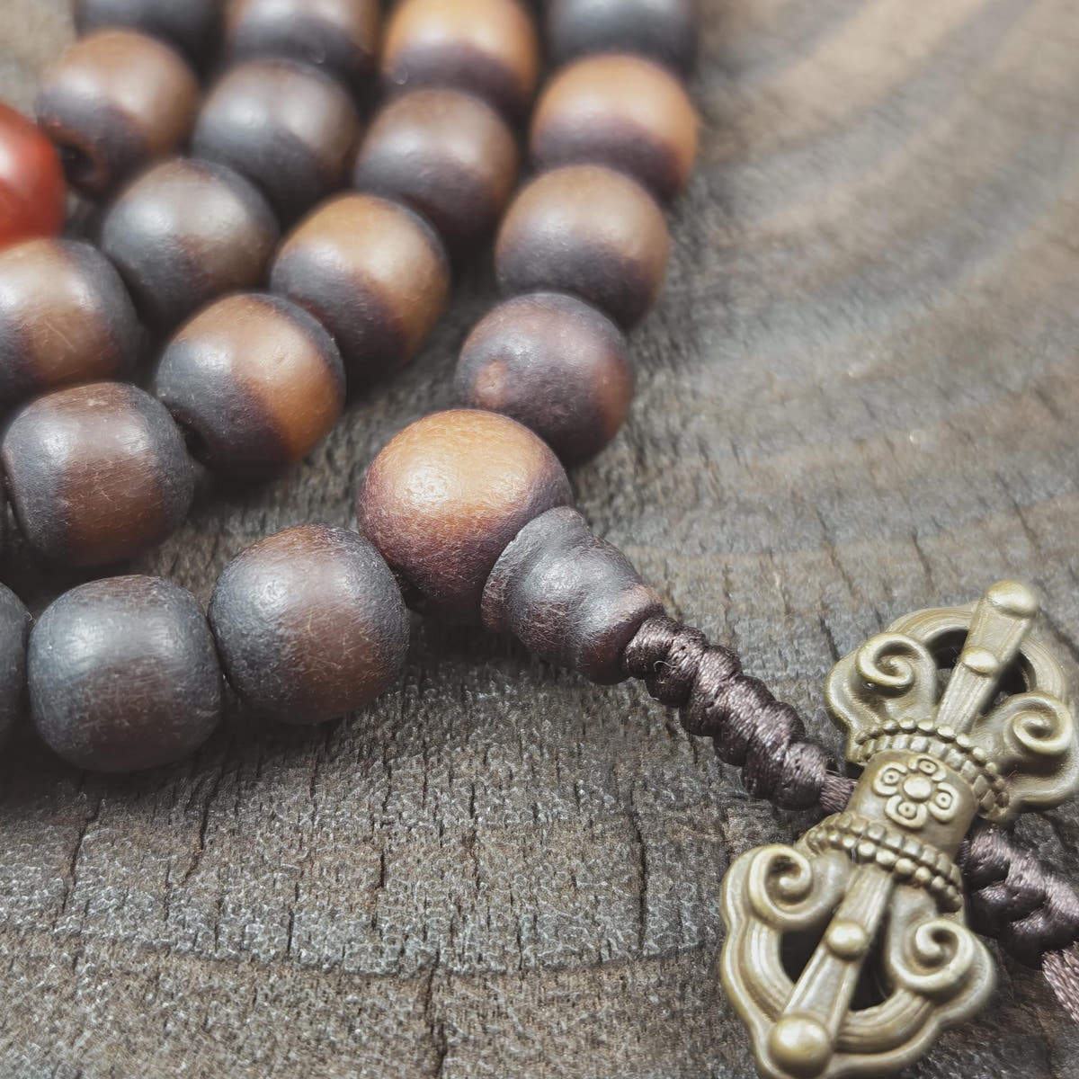 Authentic Old 8mm Bodhi Root Seed Necklace Mala| Tibetan Rosary 108 Prayer Beads - 48cm Stretched
