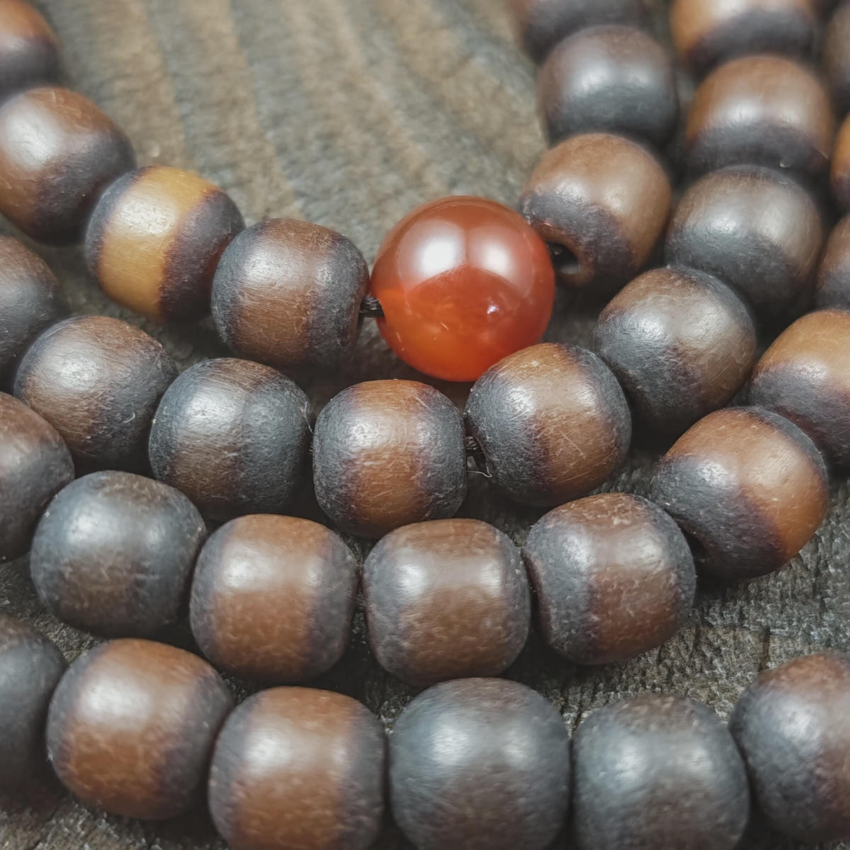 Authentic Old 8mm Bodhi Root Seed Necklace Mala| Tibetan Rosary 108 Prayer Beads - 48cm Stretched