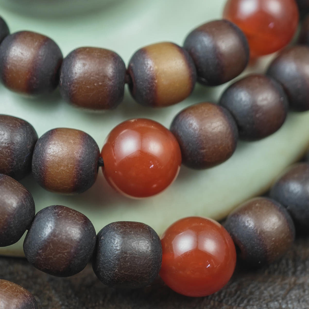Authentic Old 8mm Bodhi Root Seed Necklace Mala| Tibetan Rosary 108 Prayer Beads - 48cm Stretched