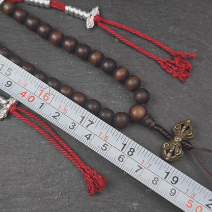 Authentic Old 8mm Bodhi Root Seed Necklace Mala| Tibetan Rosary 108 Prayer Beads - 48cm Stretched
