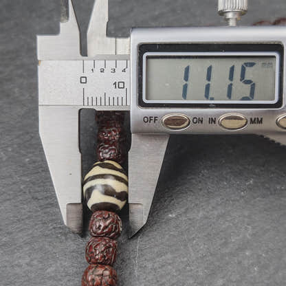 Authentic Tibetan Rosary, Old 8mm 108 Rudraksha Mala Necklace