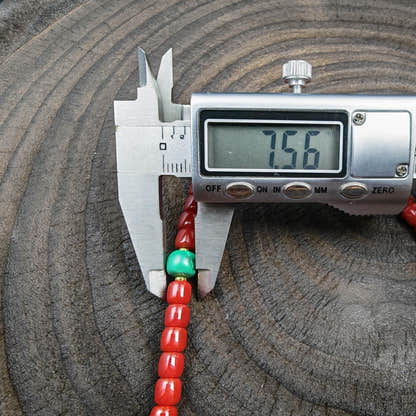 6mm Red Bamboo Coral Mala Necklace, 108 Tibetan Prayer Beads