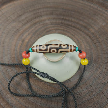 Authentic 9 Eyes Dzi Necklace | Tibetan Protection Amulet | 54*12mm