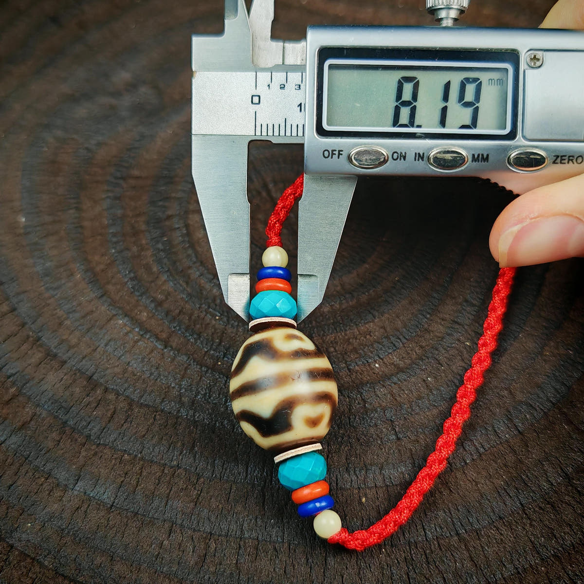 Authentic Dzi Bead Necklace Lotus Dalo Dzi Pendant Tibetan Jewelry 20*18mm
