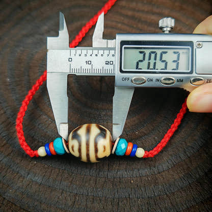 Authentic Dzi Bead Necklace Lotus Dalo Dzi Pendant Tibetan Jewelry 20*18mm