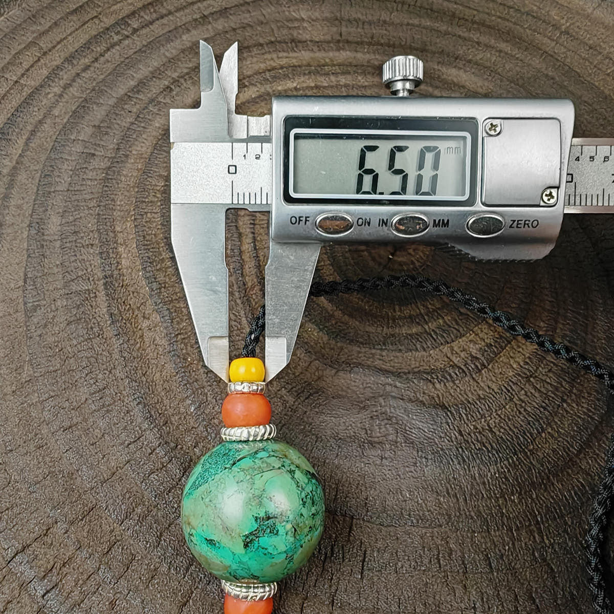 Tibetan Turquoise Bead Amulet Necklace Handcrafted Protective Talisman Pendant