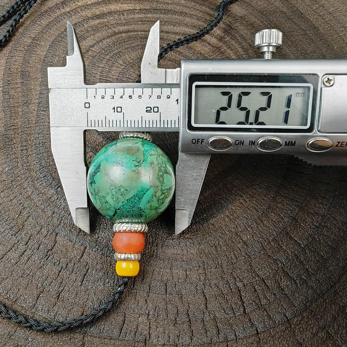 Tibetan Turquoise Bead Amulet Necklace Handcrafted Protective Talisman Pendant