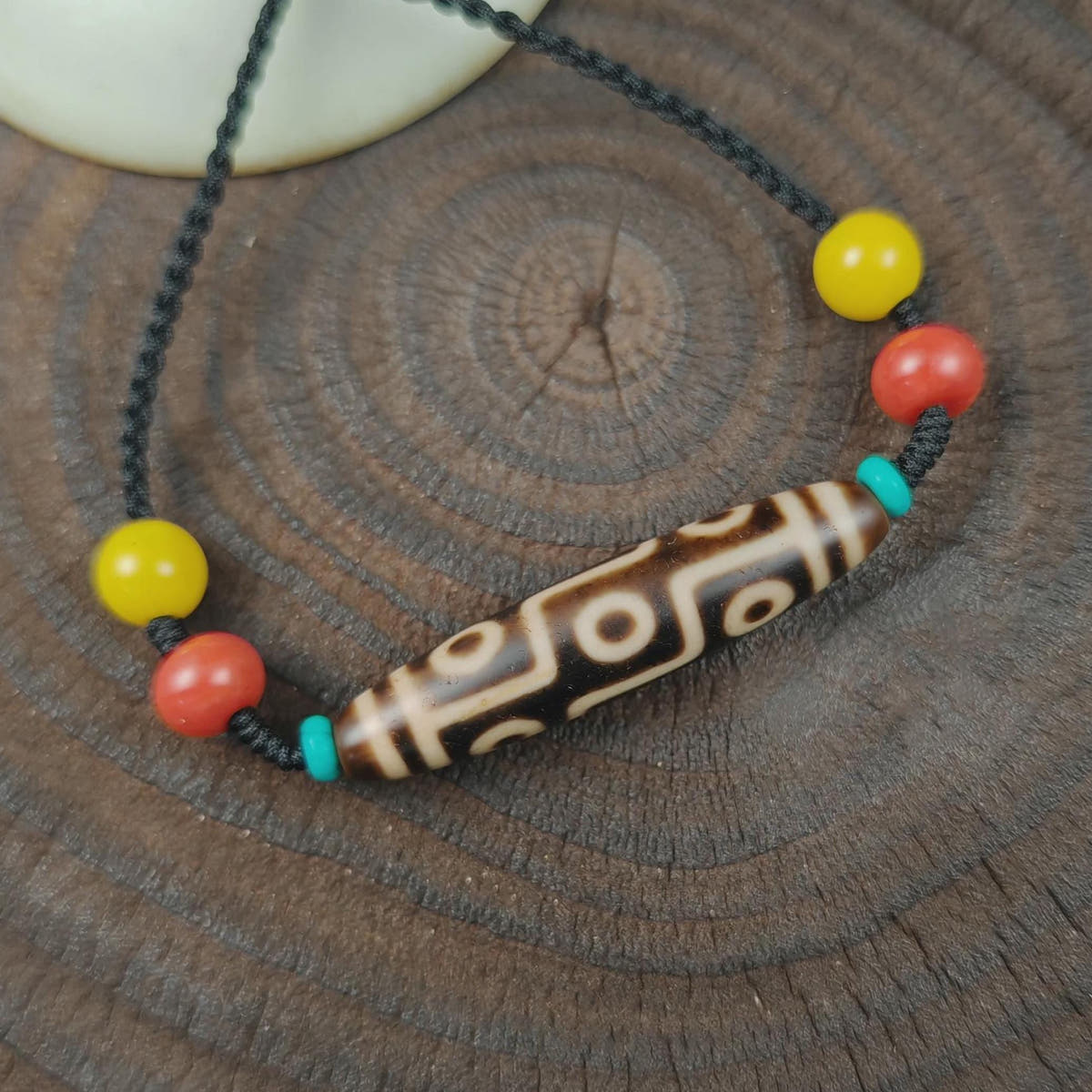 Authentic 9 Eyes Dzi Necklace | Tibetan Protection Amulet | 54*12mm