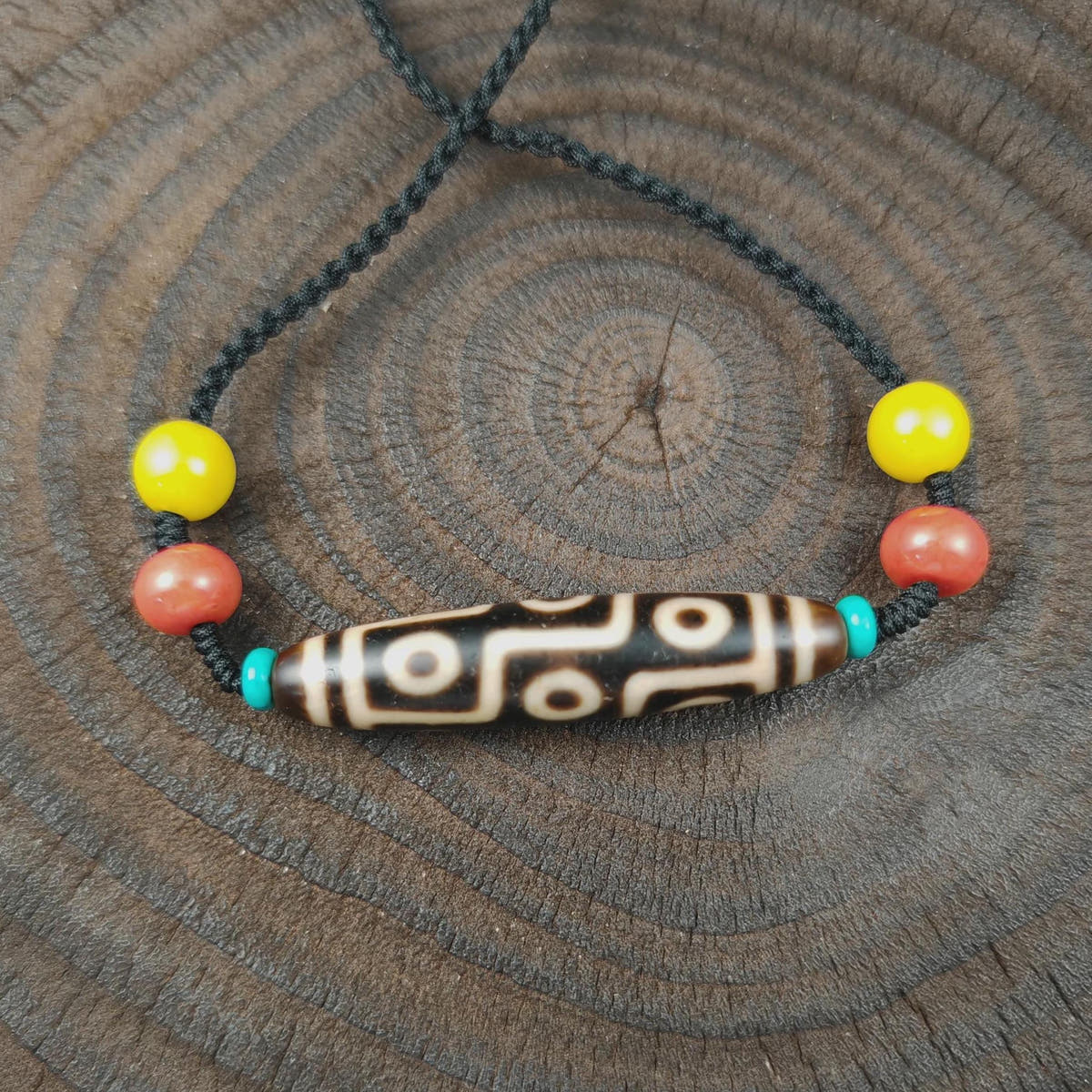 Authentic 9 Eyes Dzi Necklace | Tibetan Protection Amulet | 54*12mm