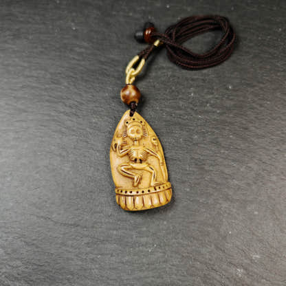 Authentic Citipati Skull Master Pendant - Old Tibetan Amulet 48mm × 26mm