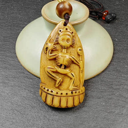 Authentic Citipati Skull Master Pendant - Old Tibetan Amulet 48mm × 26mm