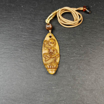 Authentic Citipati Skull Master Pendant - Old Tibetan Amulet 58mm × 23mm