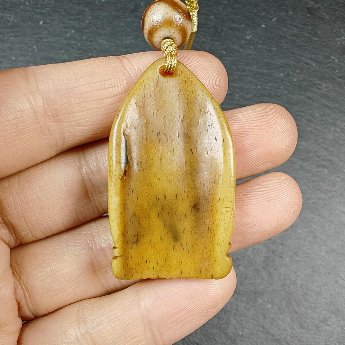 Authentic Citipati Skull Master Pendant Old Tibetan Yak Bone Amulet 42mm × 23mm