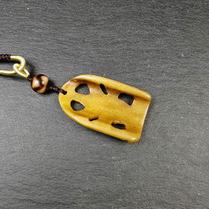 Authentic Citipati Skull Master Pendant Tibetan Yak Bone Amulet 46mm × 27mm