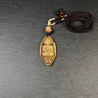 Authentic Handcarved Shakyamuni Pendant - Old Tibetan Amulet