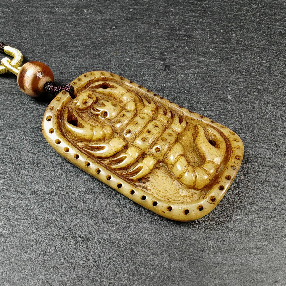 Authentic Handcarved Scorpion Pendant - Old Tibetan Amulet