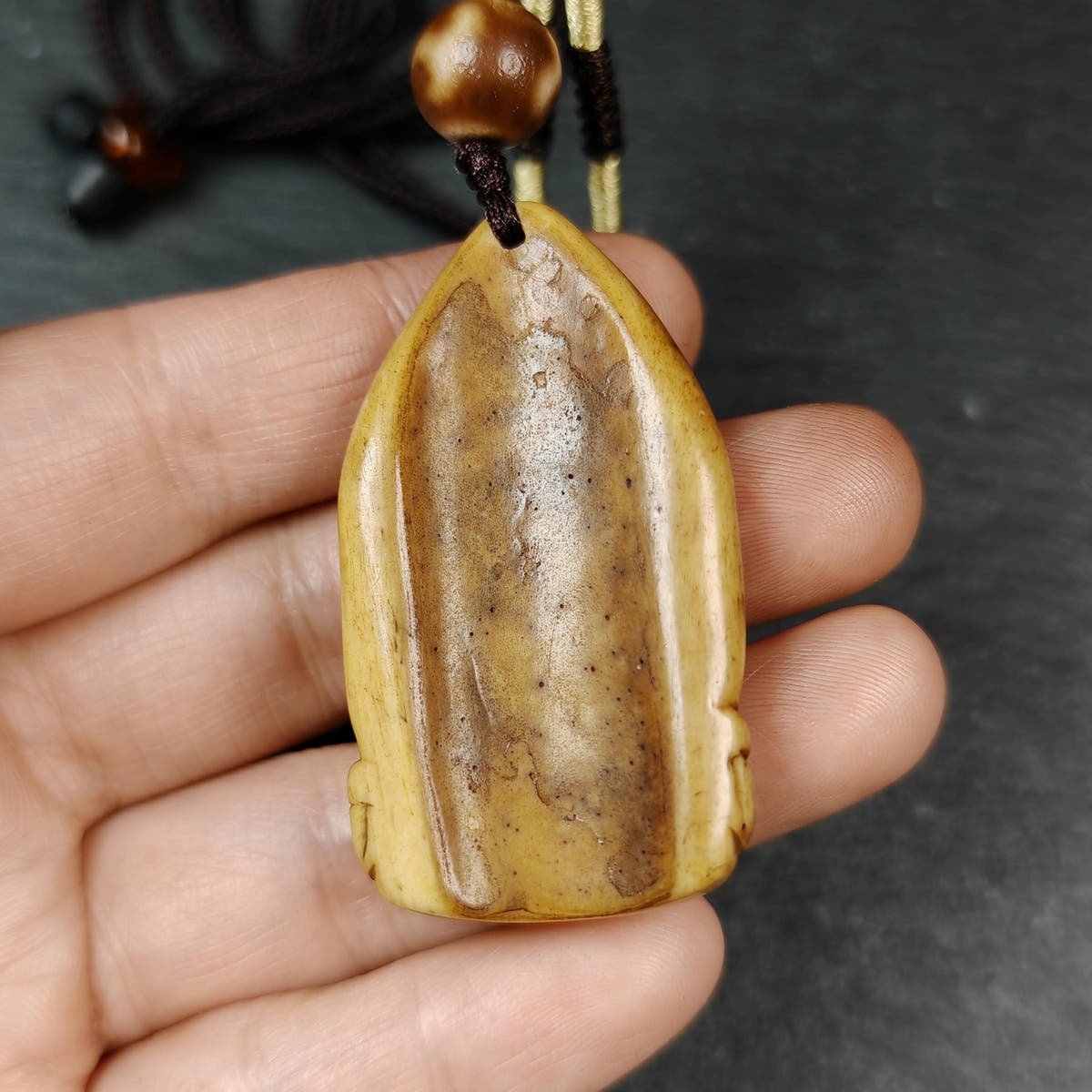 Authentic Citipati Skull Master Pendant - Old Tibetan Amulet 48mm × 26mm
