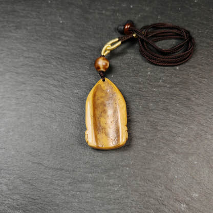 Authentic Citipati Skull Master Pendant - Old Tibetan Amulet 48mm × 26mm