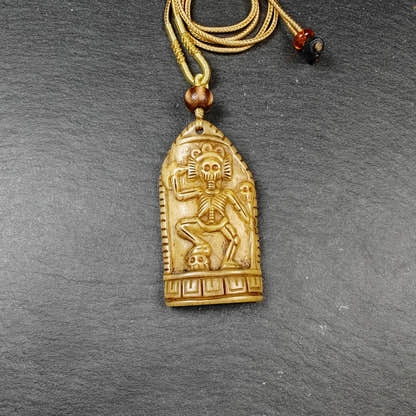 Authentic Citipati Skull Master Pendant - Old Tibetan Amulet 61mm × 32mm