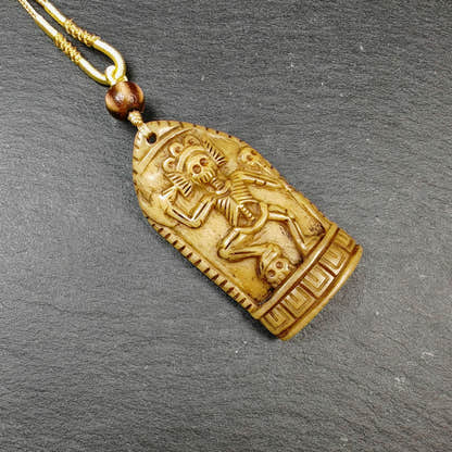Authentic Citipati Skull Master Pendant - Old Tibetan Amulet 61mm × 32mm