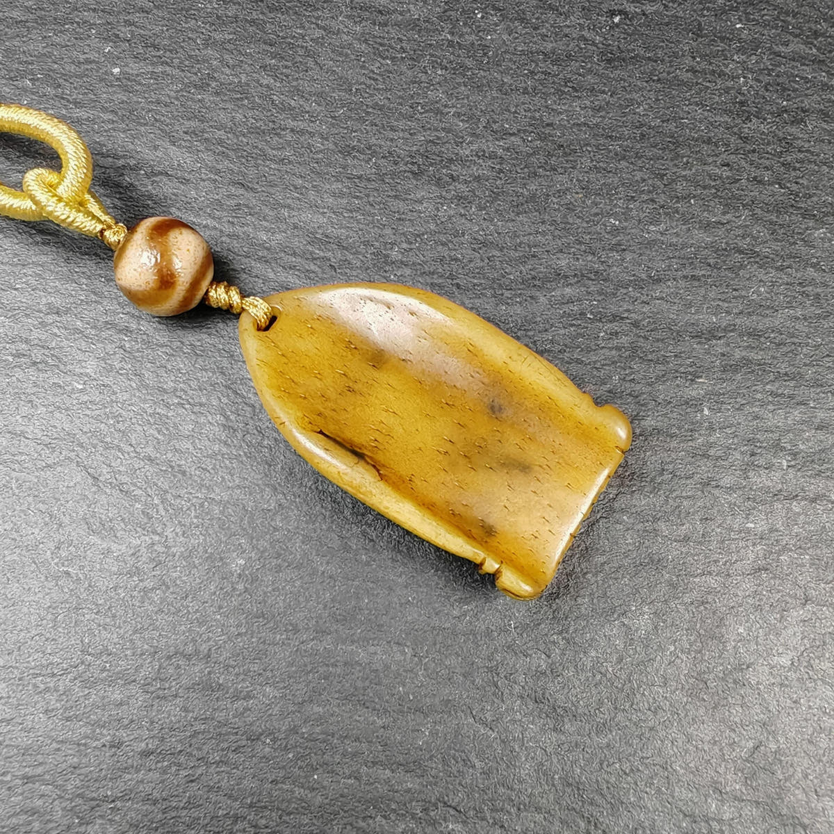 Authentic Citipati Skull Master Pendant Old Tibetan Yak Bone Amulet 42mm × 23mm