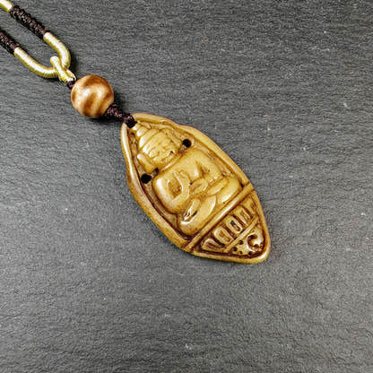 Authentic Handcarved Shakyamuni Pendant - Old Tibetan Amulet