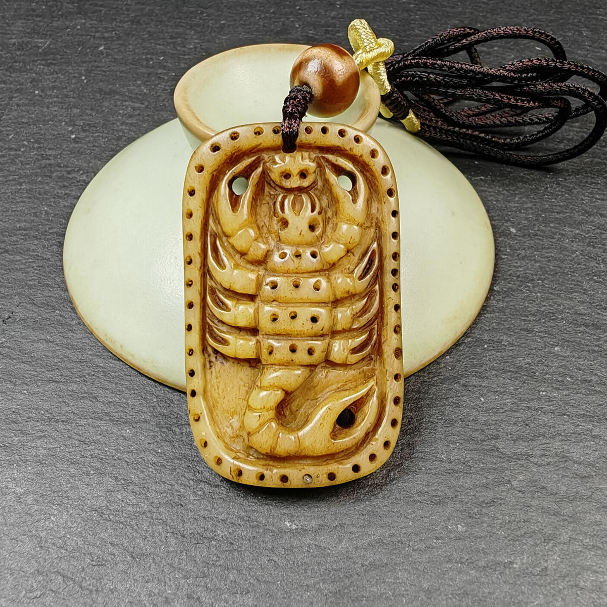 Authentic Handcarved Scorpion Pendant - Old Tibetan Amulet