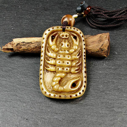 Authentic Handcarved Scorpion Pendant - Old Tibetan Amulet