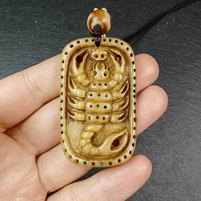 Authentic Handcarved Scorpion Pendant - Old Tibetan Amulet