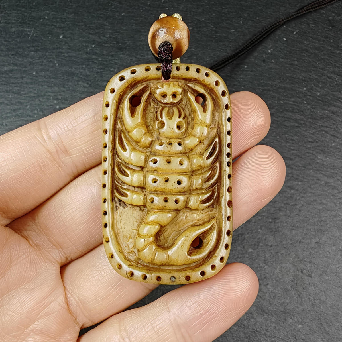 Authentic Handcarved Scorpion Pendant - Old Tibetan Amulet