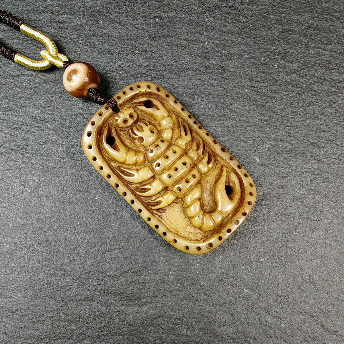 Authentic Handcarved Scorpion Pendant - Old Tibetan Amulet
