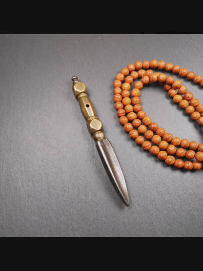Gandhanra Handmade Tibetan Buddhist Ritual Implement - Kila -Dorje Phurba,Made of Cold Iron inlaid with Brass,5.1".The handle is made of brass and the blade is made of cold iron,very delicate.Handmade by Tibetan craftsmen from Tibet in 1990's.