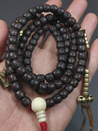 Vieux mala en graines de lotus, 0,32 pouce